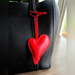 Red Leather Heart Bag Charm